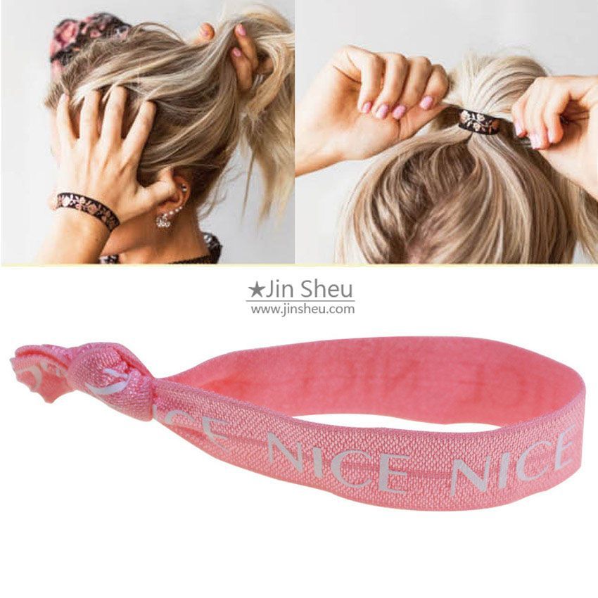 Custom Elastic Hair Tie Wristbands