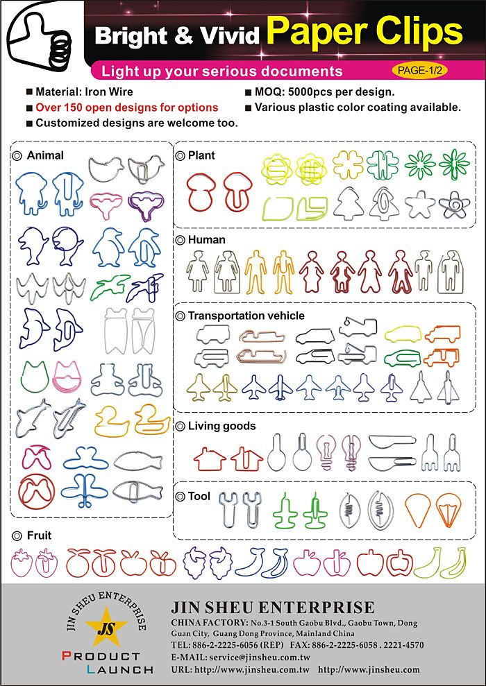 Custom Shaped Logo Wire Paper Clips