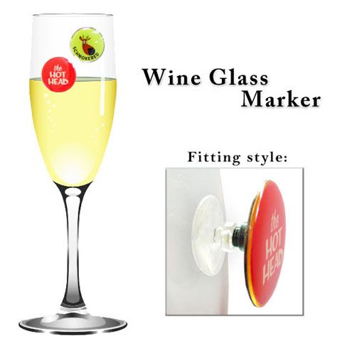 Wijn glas markers met zuignap