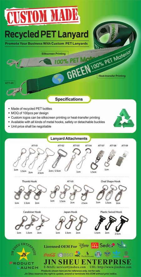 Gepersonaliseerde gerecycleerde PET-lanyard