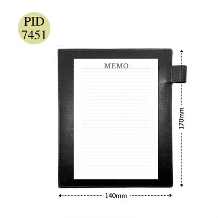 Leder-Notizpadhalter - schwarzer Leder-Notizhalter mit einem Notizblock