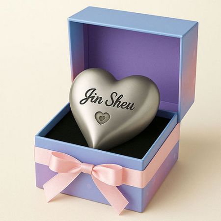 Einzigartige Papiergewichte mit individuellem Herzdesign in 3D Premium-Box