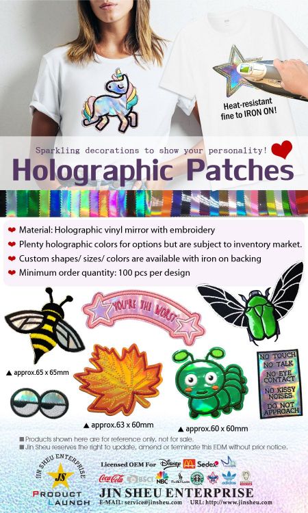 Patches holographiques brodés sur mesure