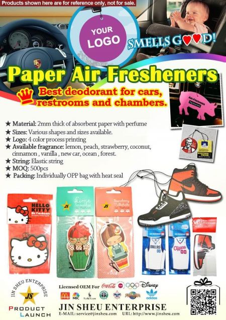 Ambientador de papel personalizado para coche