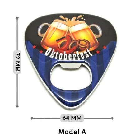 Apribottiglie a forma di plettro - Apribottiglie magnetico a forma di plettro con stampa Oktoberfest