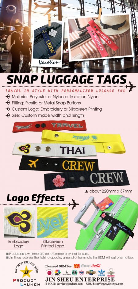 Personlige Snap Bagasjelapper