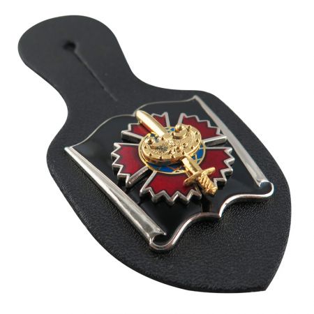 Metalen badge leren labels