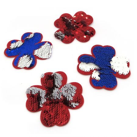Vendbare flip paillet patches