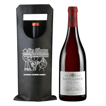 Transportador de botellas de vino sin tejido - Bolsa transportadora de botellas promocional