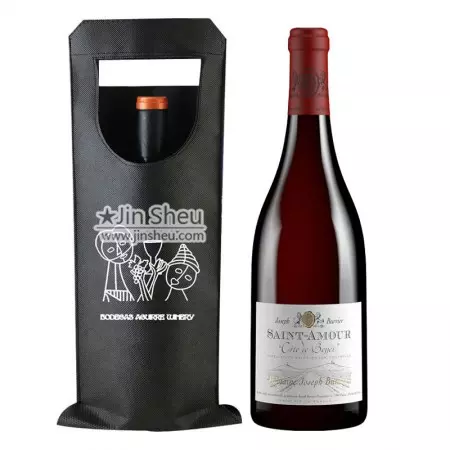 Transportador de botellas de vino sin tejido - Bolsa transportadora de botellas promocional