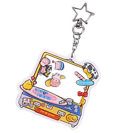 Shaker Keychains - double sided shaking keychain