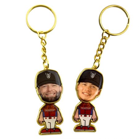 Portachiavi di giocatore di baseball con bobblehead - Portachiavi a forma di baseball personalizzato con foto di giocatori di baseball individuali e funzione bobblehead