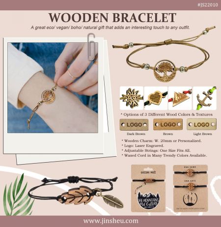 Bracciali in legno personalizzati