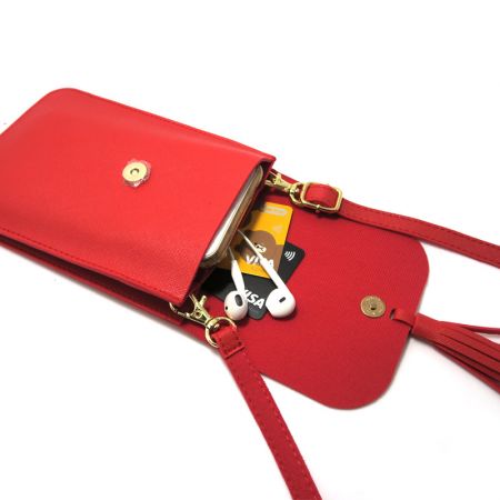 bolsas de celular em couro PU com alça