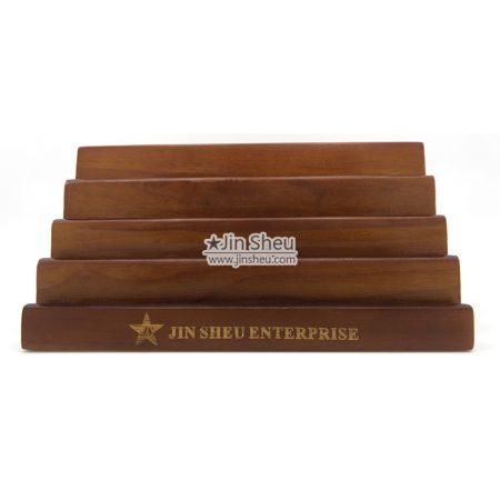 stair shape wood coin displays