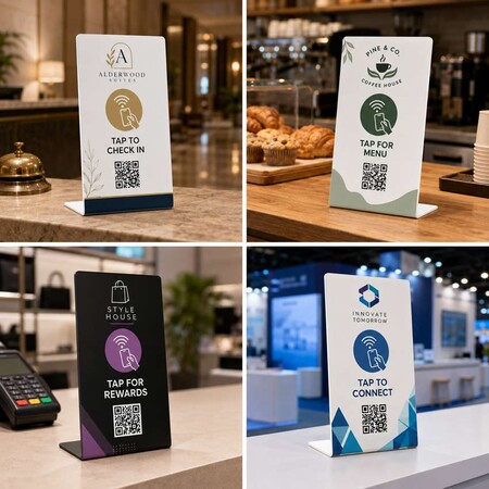 ホテル、カフェ、小売のチェックアウト、展示会ブースで使用されるカスタムNFCテーブルスタンド