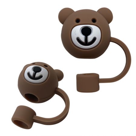 couvercle de paille en forme d'ours