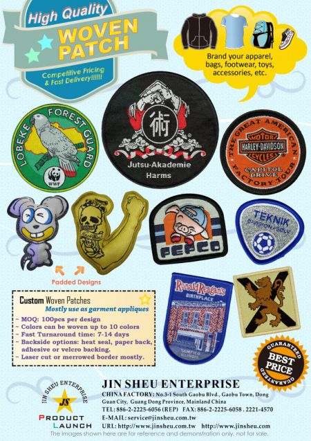 Patches Woven Personalizados para Costura e Transferência a Ferro