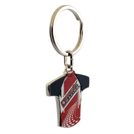 quarter view of cycling jersey sports keyring