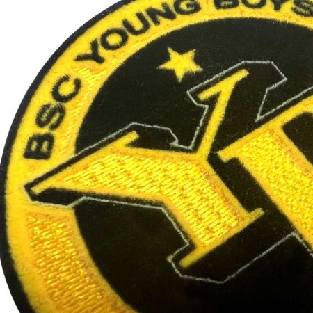 vergrößerte Details des beflockten Patches