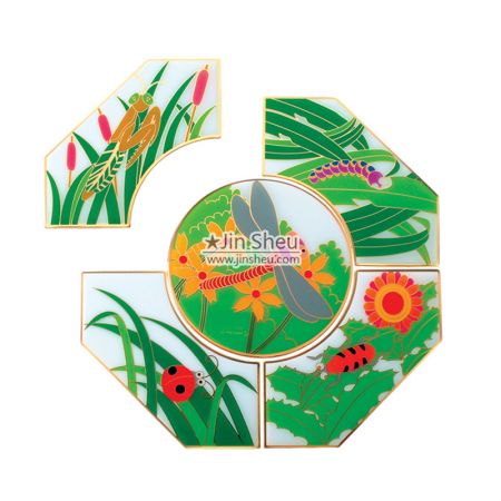 Puzzle pins - 5-piece Jigsaw Puzzle Pins Badges