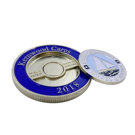 moneta sfida con marcatore magnetico per palline da golf