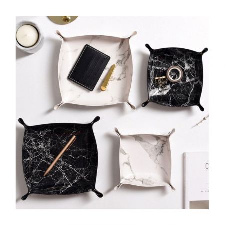 custom leather coin trays