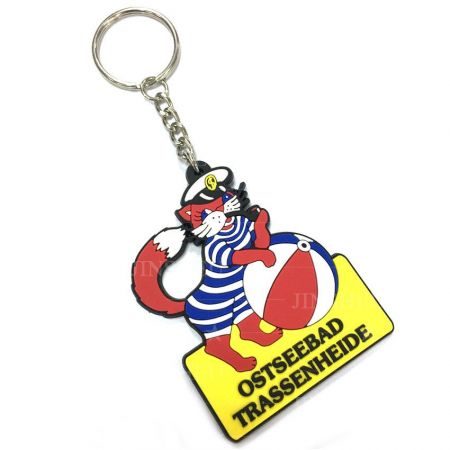 Cartoonfiguur PVC Sleutelhangers - gepersonaliseerde dikke kat schattige rubberen sleutelhanger