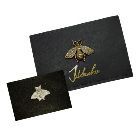custom made leather jeans label
