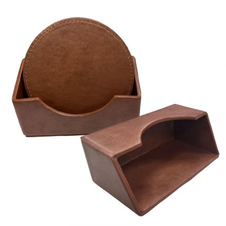 wholesale leather drink coaster display holder