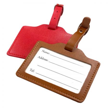 Leren bagage ID badge kaarthouder - op maat gemaakt logo leren bagage ID badge kaarthouder