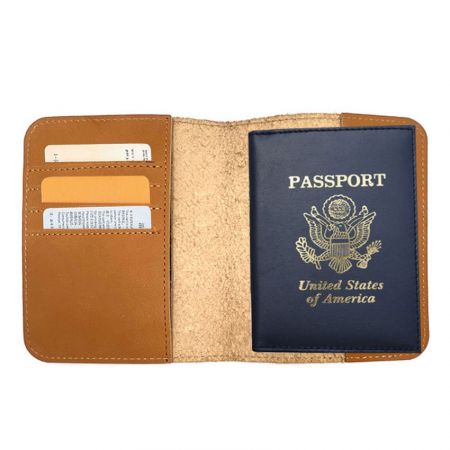 Portafoglio per passaporto in pelle genuina e PU