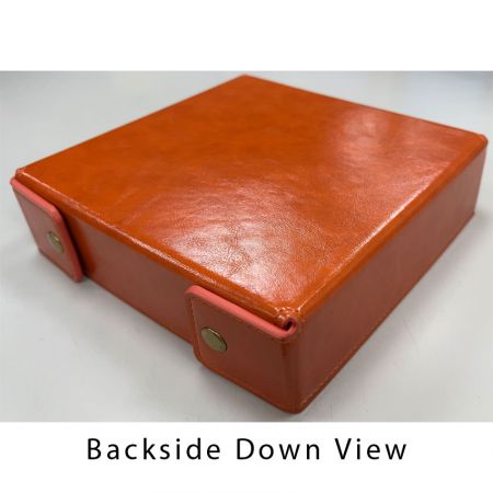 custom square leather key tray (backside view)