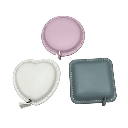 Mètre ruban mini en PU cuir rétractable portable