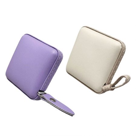 Mètres à mesurer en tissu avec étui en cuir PU carré