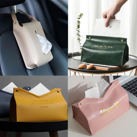 Leren tissueboxhouders