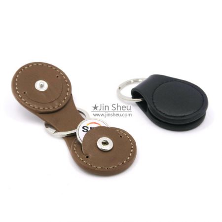 Porte-clés en cuir pour pièces de monnaie