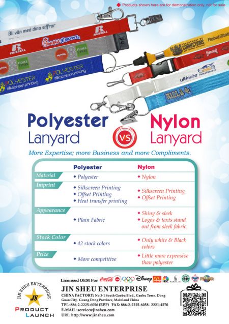 Lanyard in poliestere vs. lanyard in nylon
