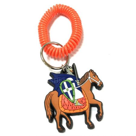 Rubber Ridder Spiraal Sleutelhanger - Aangepaste Rubber Ridder Spiraal Sleutelhanger