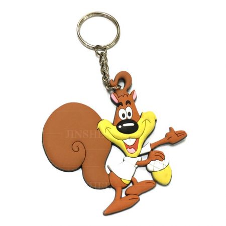 3D Eekhoorn Zachte PVC Sleutelhanger - Aangepaste rubberen schattige eekhoorn sleutelhanger