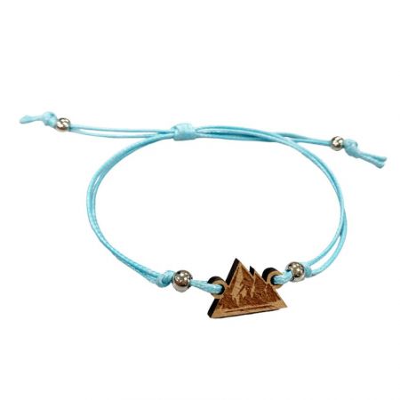 Adjustable Bracelets with Mountain Wood Charm