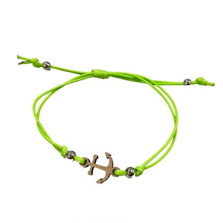 Wooden Anchor Tag Bracelet