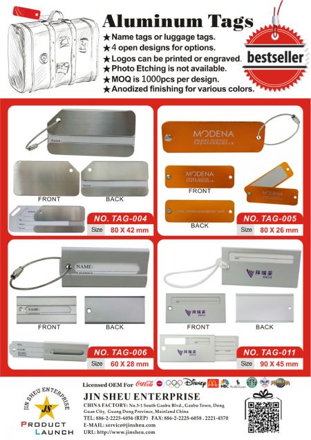 Aluminiums reisebagasjelapper