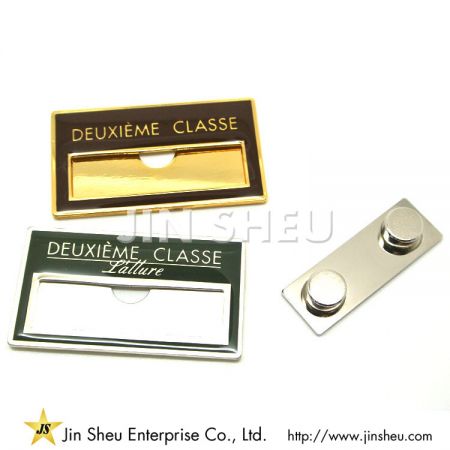 metal name badges blank