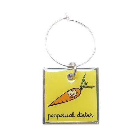 Wine Charm Hoops - personalised glass charms