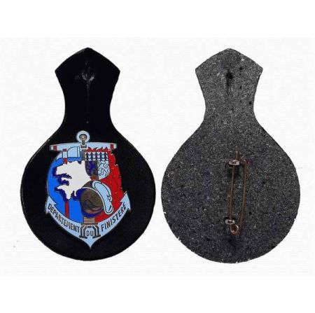 custom leather badge holder
