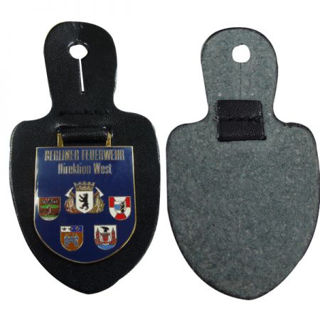 custom leather badge holder