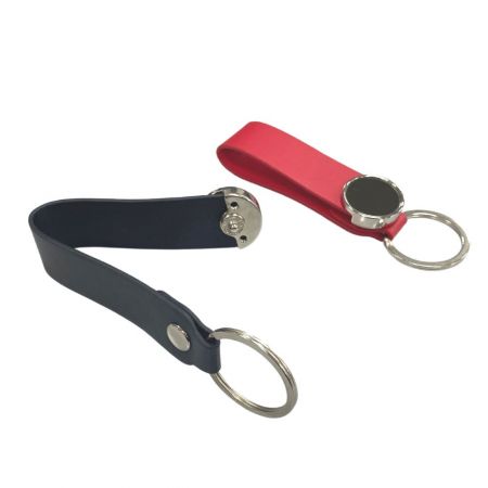 portachiavi in pelle con anello per cintura