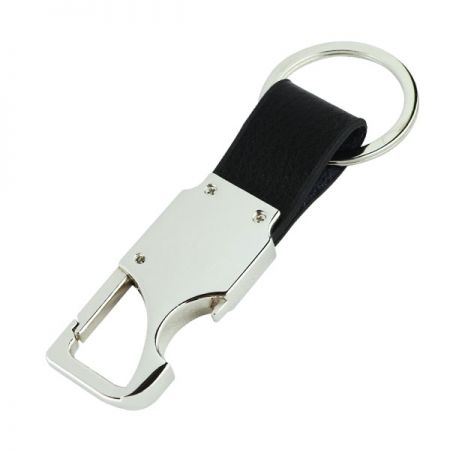 Leder-Schlüsselanhänger mit Markenlogo
