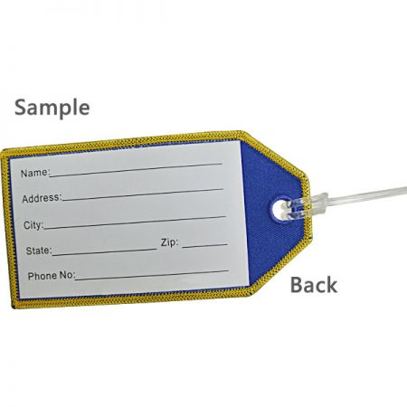 besticktes Taschenetikett